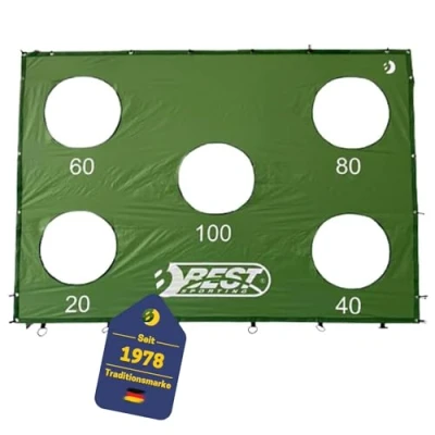 Abbildung von Best Sporting Torwand mit 5 Schusslöchern I 213 x 152 cm Passend für Fußballtore 240 170 Fußball Trainingswand Outdoor Tor in grün