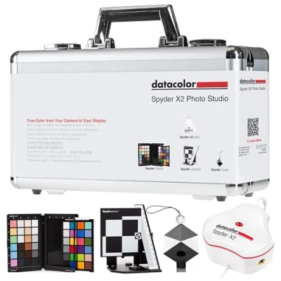 Abbildung von Datacolor Spyder X2 Photo Studio Kit: Das ultimative Farbmanagement Toolkit für Fotografen präzises in jeder Lichtsituation über den Workflow hinweg, von Aufnahme bis Bearbeitung