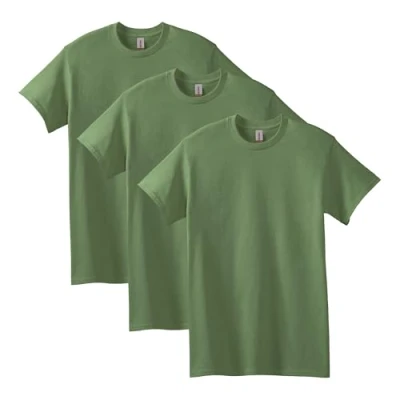 Abbildung von Gildan Uni Erwachsene Heavy Cotton, Style G5000, Multipack T Shirt, Militärgrün (3er Pack), XL