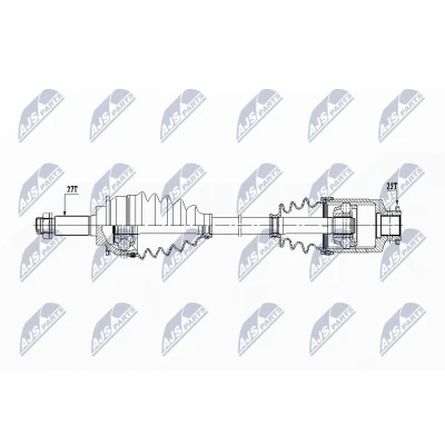 Abbildung von NTY NPW SB 031 Antriebswelle Vorderachse, Vorderachse links 681 SUBARU: Impreza I Kombi, Legacy 3 Coupe