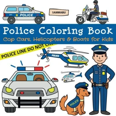 Abbildung von Police Coloring Book: Cop Cars, Helicopters and Boats for Kids