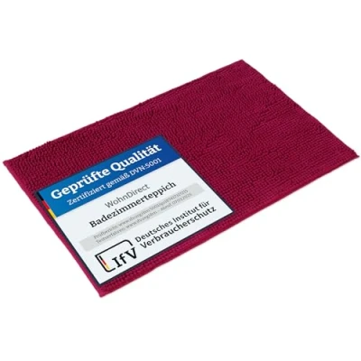 Abbildung von WohnDirect Badematte 50x80cm Beere rutschfest &amp; Waschbar Badezimmerteppich zum Set kombinierbar, Badvorleger, WC Garnitur, Badteppich