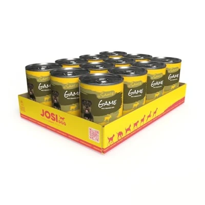 Abbildung von JosiDog Game in Sauce (12 x 415 g) Adult Premium Nassfutter für ausgewachsene Hunde mit Wild Vitamin D3 &amp; E Powered by JOSERA Hundefutter nass Alleinfutter 12er Pack