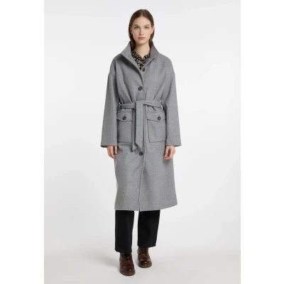 Abbildung von DREIMASTER Vintage Damen Übergangsmantel aus Wollmischung M / Grau Melange 75% Polyester 15% Wolle 8% Polyacryl 2% Viskose