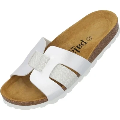 Abbildung von Palado Crisui Pantolette flach, Damen, Größe: 41, Weiß silber Schuhe