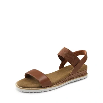 Abbildung von DREAM PAIRS Flache Sandalen mit Elastischen Riemen Jesuslatschen Damen Bequeme Outdoor SDPW2310W E BRAUN Größe 37 (EUR)