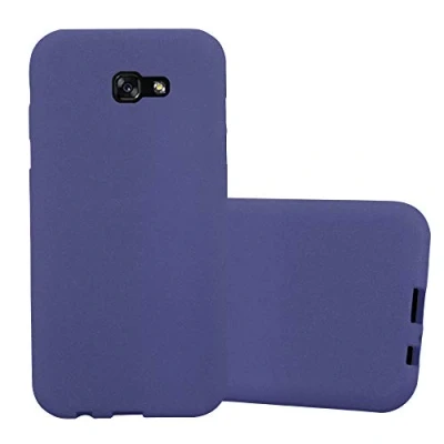 Abbildung von Cadorabo Hülle kompatibel mit Samsung Galaxy A7 2017 Schutzhülle TPU Silikon Case Frost Design Slim Kratzfest Weiche Gummi Rundumschutz für in Blau