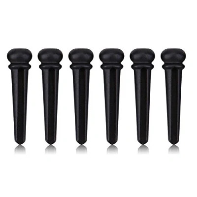 Abbildung von Gitarre Brücke Pins, 6 Stück Folk Bridge Pins Ebenholz Mit Abalone Shell Für Gitarren Zubehör Musikinstrumente