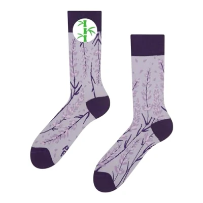 Abbildung von Dedoles Socken Unisex Damen Herren &amp; Kinder Baumwolle viele lustige Designs 1 Paar Geschenk links rechts verschieden, Farbe Lila, Motiv Lavendel, Gr. 43 46