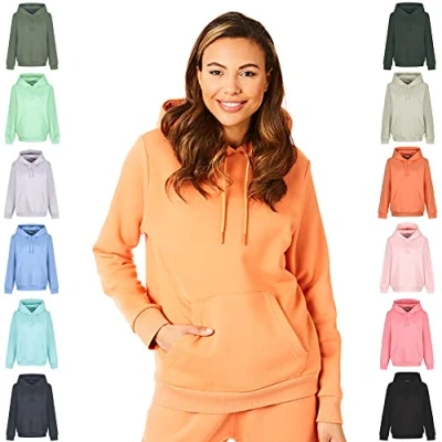 Abbildung von Light &amp; Shade LSLSWT005 Super Soft Touch Loungewear Kapuzen Sweatshirt Oberteil für Damen, Orange, M
