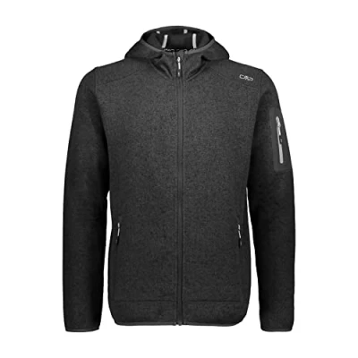 Abbildung von CMP, Knit tech fleece jacket with hood, NERO GLACIER, 48