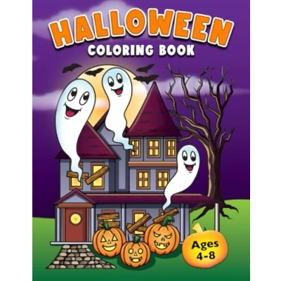 Abbildung von Halloween Coloring Book: for Kids Ages 4 8 with Spooky Cute Designs to Colour Boys and Girls (Coloring Books Kids)
