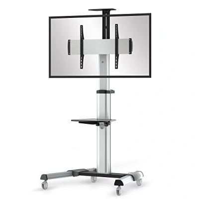 Abbildung von conecto LM FS02G Pro TV Ständer Standfuß rollbar Universal für Monitor Fernseher LCD LED Plasma mobil mit Rollen höhenverstellbar schwenkbar drehbar 37 70 Zoll (94 178cm) VESA 200x200 600x400mm Alu