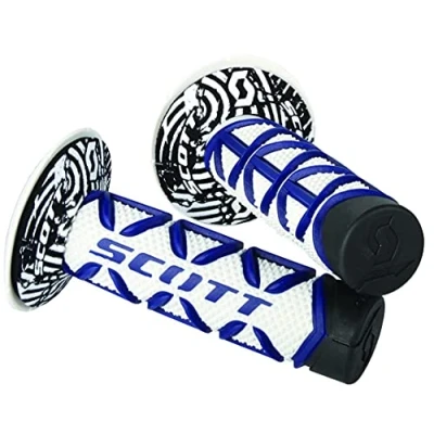 Abbildung von Scott Diamond MX Motorrad Griffe inkl.Donut weiß/blau