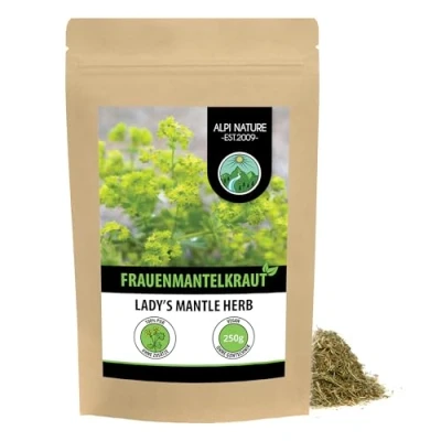 Abbildung von Frauenmanteltee (250g), Frauenmantelkraut geschnitten, schonend getrocknet, 100% rein und naturbelassen zur Zubereitung von Tee, Kräutertee, Frauenmantel Tee