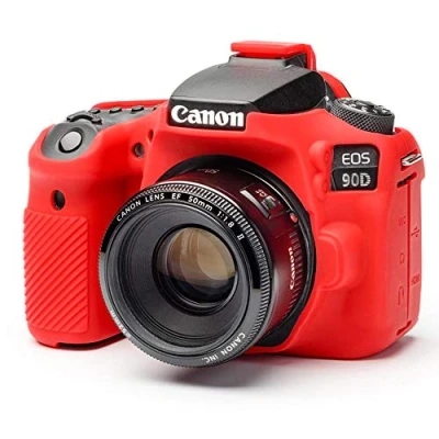 Abbildung von easyCover Silikon Kameratasche Schutz für Ihre Kamera Canon 90D Rot