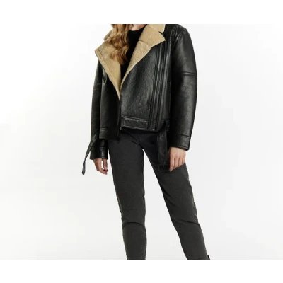 Abbildung von DREIMASTER Vintage Damen Jacke XS / Schwarz 100% Lammleder