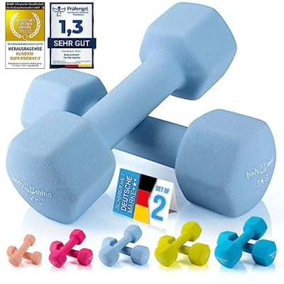Abbildung von Body &amp; Mind Hantel Set Gymnastikhanteln Kurzhanteln, (Dumbbells, Effektives Krafttraining), Fitness Workout für Zuhause