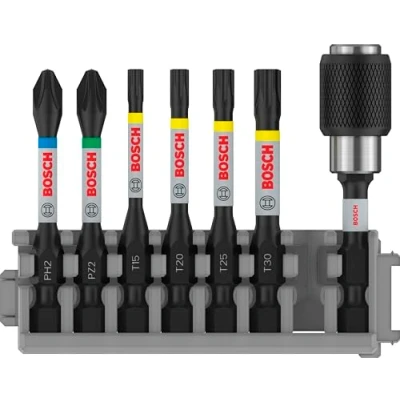Abbildung von Bosch 8x PRO Impact Set mit Quick Change Bithalter und Pick and Click Index (170 x 120 mm, Professional Zubehör Schraubendreher, Schraubendreher)