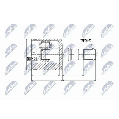 Abbildung von NTY NPW DW 019 Gelenksatz Schaltgetriebe Vorderachse links, getriebeseitig CHEVROLET: Captiva, OPEL: Antara