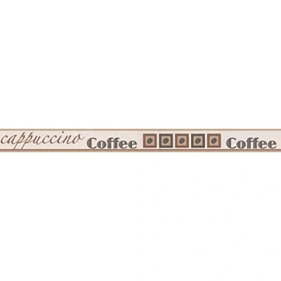 Abbildung von A.S. Création Bordüre Only Borders, aufgeschäumt, Motiv, gemustert, mit Schrift, Kaffee selbstklebend Borte Wohnzimmer modern Design Wandtapete