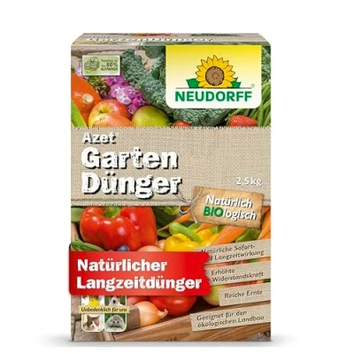 Abbildung von Neudorff GartenDünger Azet Bio 2,5 kg, fördert die Blühkraft und reiche Ernte aller Gartenpflanzen, organischer Langzeitdünger mit natürlicher Sofort &amp; Langzeitwirkung, unbedenklich für Mensch Tier