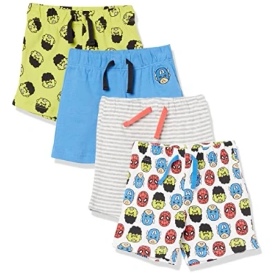 Abbildung von Amazon Essentials Disney Marvel Star Wars Baby Jungen Shorts, 4er Pack, Friends, 24 Monate