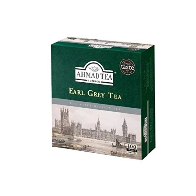 Abbildung von Ahmad Tea Earl Grey Schwarzer Tee 100 Teebeutel mit Band/Tagged, 200 g