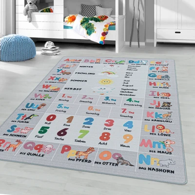Abbildung von Ayyildiz Teppiche Kinderteppich &quot;PLAY 2904&quot;, rechteckig, robuster Kurzflor, Spiel Lern Teppich, Kinderzimmer
