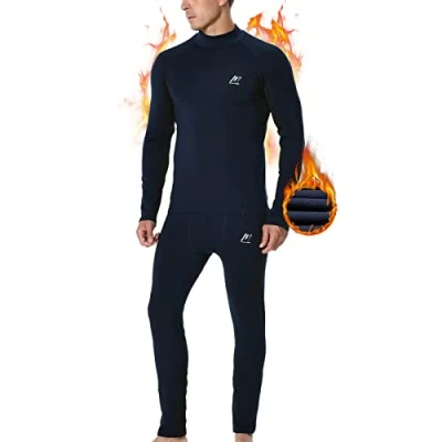 Abbildung von MeetHoo Thermounterwäsche Herren, Funktionsunterwäsche mit Rollkragen Skiunterwäsche Winter Thermowäsche Set Atmungsaktiv Thermo Unterwäsche Warm Thermounterhemd &amp; Thermohosen für Männer