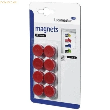 Abbildung von Legamaster Haftmagnete C und Blister, 20 mm, circa 250 g, rot