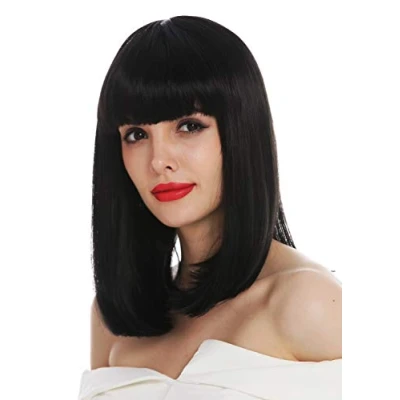 Abbildung von WIG ME UP VK 39 1B Perücke Damenperücke schulterlang glatt Pony Schwarz Clavi Cut