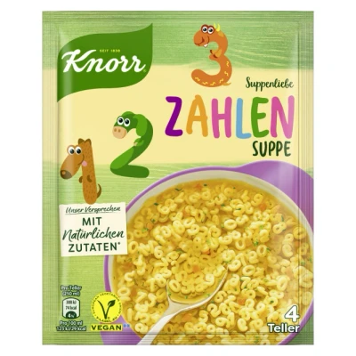 Abbildung von Knorr Suppenliebe Zahlen Suppe leckere für Kinder und Erwachsene mit natürlichen Zutaten 84 g