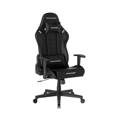 Abbildung von Robas Lund DXRacer Prince L PF132 Gaming / Büro Schreibtischstuhl, mit Wippfunktion Stuhl Höhenverstellbarer Drehstuhl PC Ergonomischer Chefsessel, schwarz