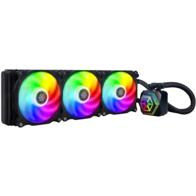 Abbildung von SilverStone Technology SST PF360 ARGB V2 Premium Wasserkühler von PermaFrost, dreifach einstellbare 120 mm PWM, ARGB, Intel/AMD