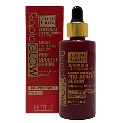Abbildung von First Lady Rapid Glow Argan mit Granatapfel &amp; Aloe Vera Strong Skin Lightening Beauty Pro Booster Serum 60 ml Amla, Lakritz Vitamin B3