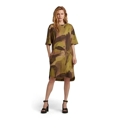 Abbildung von G STAR RAW Women&#039;s Dresses Boxy U Tee Allover Dress , Mehrfarben (safari watercolor camo D22841 C338 D940), M