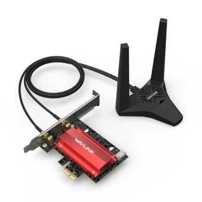 Abbildung von WAVLINK WiFi 7 PCIe Karte BE8800 für Desktop PC, Tri Band BE200 Wireless Adapter mit Bluetooth 5.4, MU MIMO, WPA3, Windows 10/11(64bit), Unterstützt nur Intel Motherboards