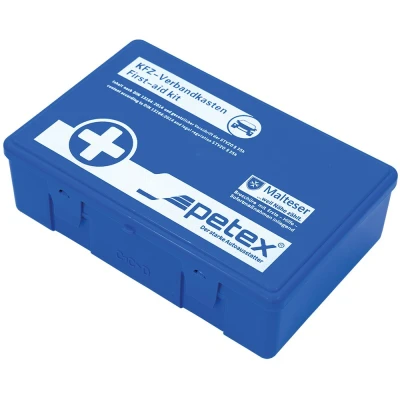 Abbildung von PETEX 43920005 Verbandkasten Inhalt nach DIN 13164:2022, blau