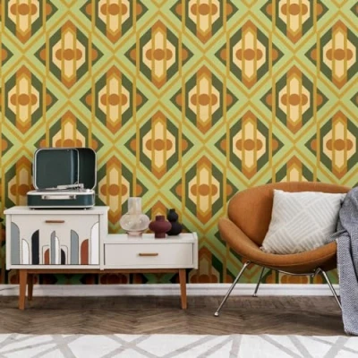 Abbildung von A.S. Création Vliestapete &quot;Retro Chic 3D Tapete Mustertapete Grafik 3D&quot;, matt, Kunst für Schlafzimmer Küche Wohnzimmer Design modern