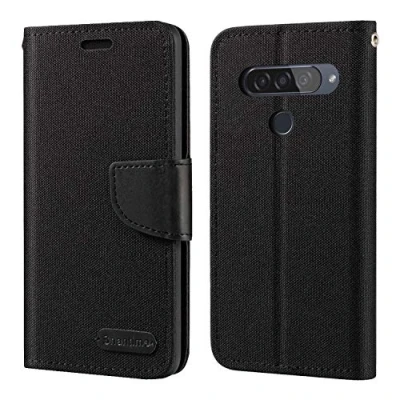 Abbildung von LG G8s ThinQ Hülle, Oxford Leder Wallet Case mit Soft TPU Back Cover Magnet Flip für
