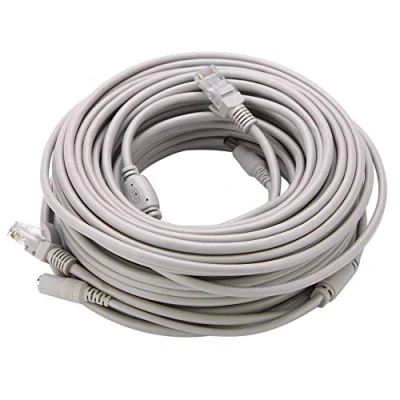 Abbildung von ASHATA RJ45+DC Ethernet CCTV Kabel, 5,5 x 2,5 mm DC Strom Stecker auf Buchse Anschlusskabel,10/100 Mbps Videoüberwachung Cat 5 Verlängerung Kabel für IP Kamera/NVR System (20M)