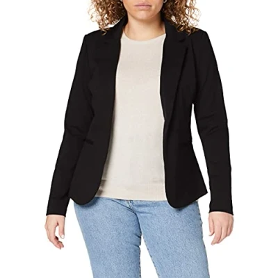 Abbildung von ICHI IHKATE BL Damen Blazer Kurzblazer Jacke Ein Knopf mit Stretch und Reverskragen, Größe:M, Farbe:Black (10001)