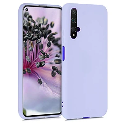 Abbildung von kwmobile Hülle kompatibel mit Huawei Nova 5T weiches TPU Silikon Case Cover geeignet für kabelloses Laden Pastell Lavendel