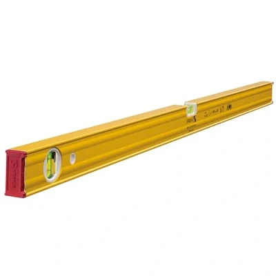 Abbildung von STABILA Wasserwaage Type 80 AS, 100 cm, verstärktes Alu Profil, 1 Horizontal Libelle, Vertikal integrierte Rutsch Stopper, Made in Germany