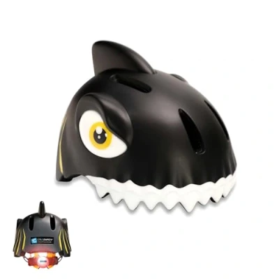 Abbildung von Crazy Safety Kinder Fahrradhelm 2 7 Jahren für Fahrrad, Skateboard, Radsport, Laufrad, Tretroller, Inlineskates Leichter und Verstellbarer 3D Tierhelm 49 55 cm (Hai Schwarz)