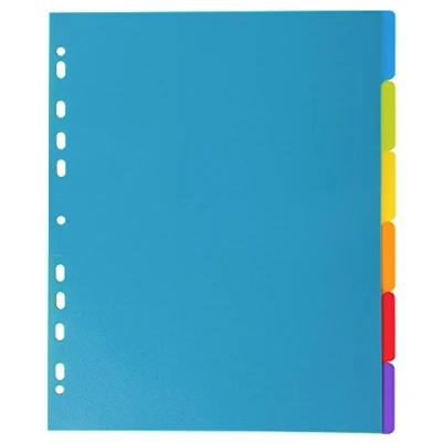 Abbildung von Exacompta 3806E Premium Register Campus für DIN A4 MAXI aus langlebigem Kunststoff 6 teilig volle Höhe 24 x 29,7 cm vollfarbig Farben mit Indexseite zum selbstgestalten Trennblätter