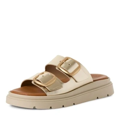 Abbildung von Tamaris Pantolette flach, Damen, Größe: 36, Light gold Schuhe