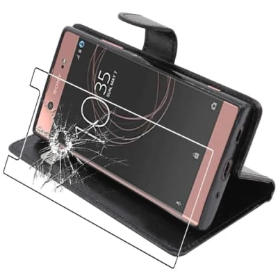 Abbildung von ebestStar kompatibel mit Sony Xperia XA2 Ultra Hülle Ultra/Dual (2018) Kunstleder Wallet Case Handyhülle (PU Leder), Kartenfächern, Standfunktion, Schwarz + Panzer Schutz Glas