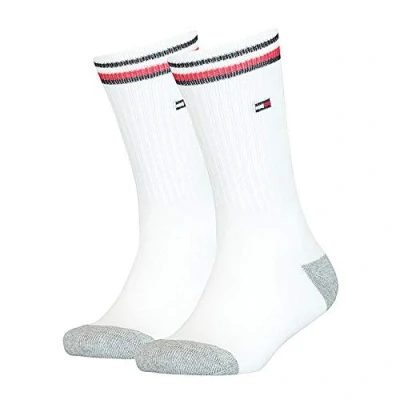 Abbildung von Tommy Hilfiger Unisex Kinder Iconic Kids&#039; Sports Socken (2 Pack), white, 31 34